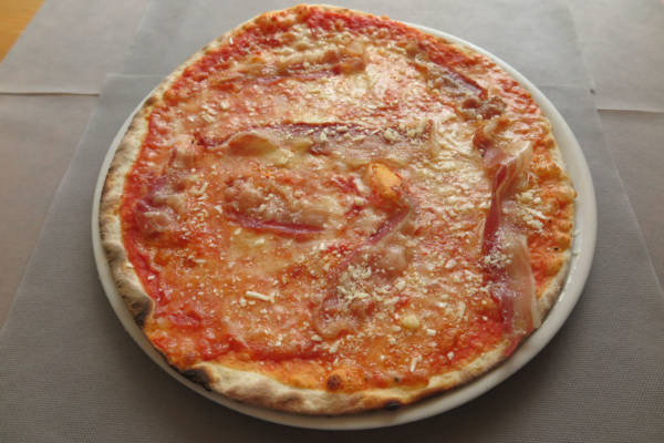 tomato ,mozzarella, pecorino cheese and bacon