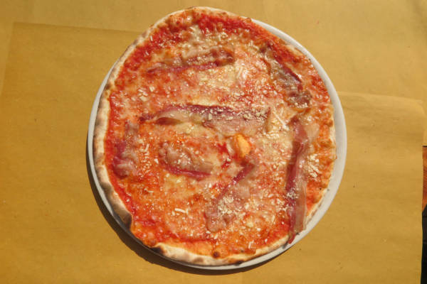 tomato ,mozzarella, pecorino cheese and bacon