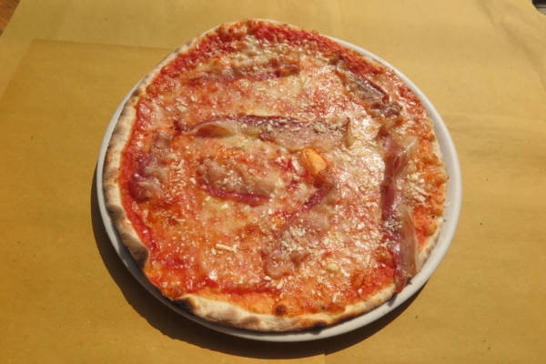 tomato ,mozzarella, pecorino cheese and bacon