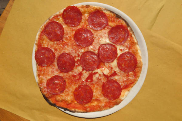 tomato, mozzarella, spicy salami