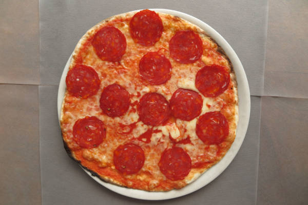 tomato, mozzarella, spicy salami