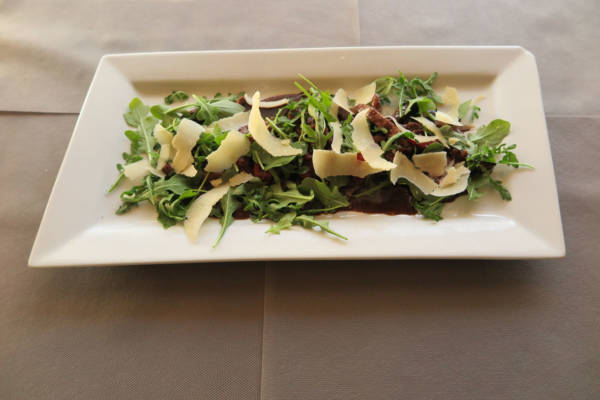 Straccetti with Rocket Parmesan and Balsamic Vinegar